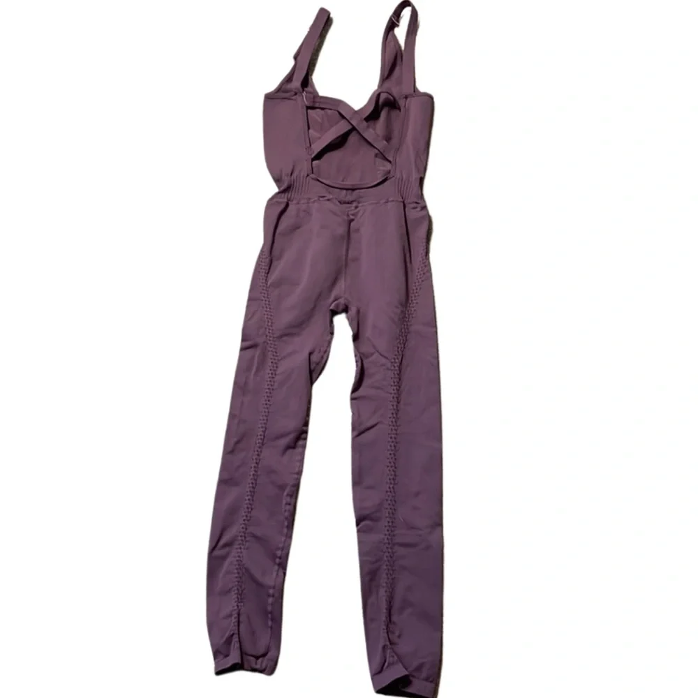 Free People Movement Good Karma Onesie Eggplant XS/S NEW - Picture 3 of 5